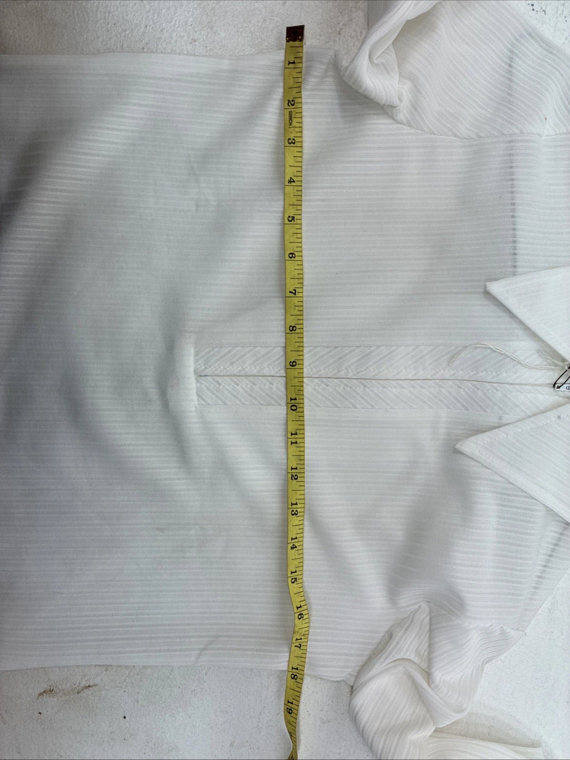 New Women’s H Bar C White Stripe Long Sleeve Half Zip Show Shirt Small YY-123