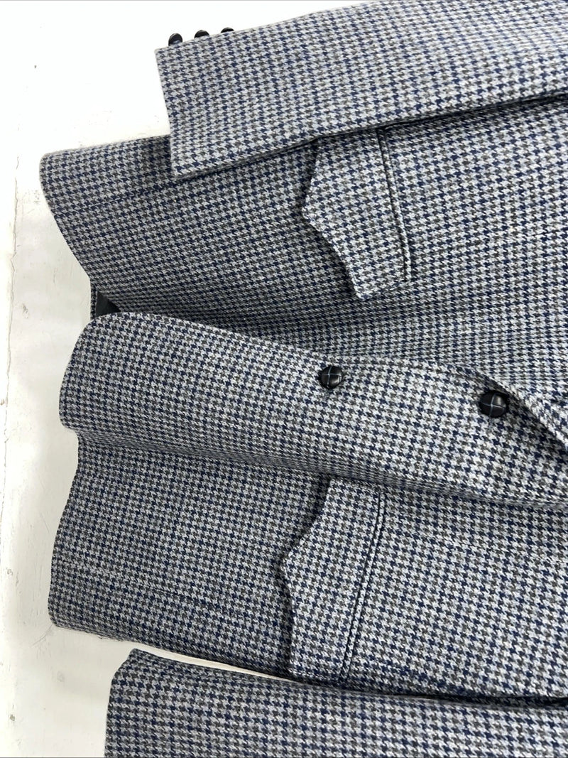 New Men’s Pioneer Wear Blue Plaid Suit Jacket 42L #12504 X-602 
