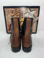 New Men’s Brown Lace Up Texas Brand Cowboy Boots. 8760 10 E E. 6-38