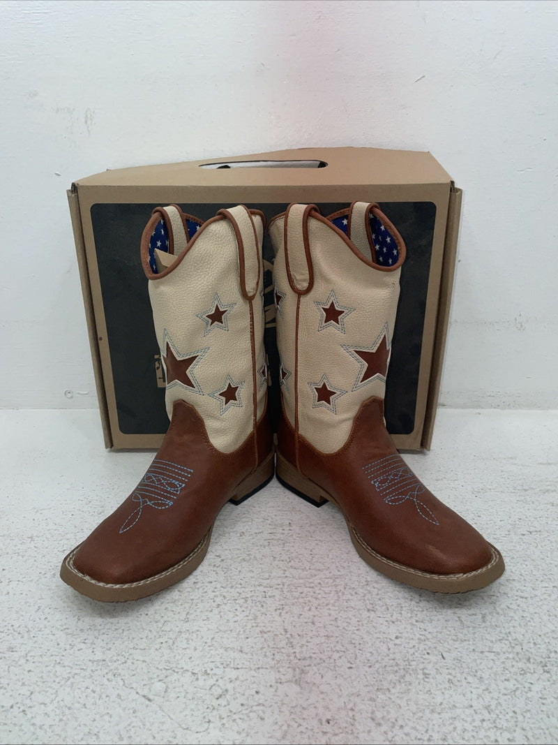 New Children’s Brown DBL Barrel Cowboy Boots. 4451402 13. 2-108