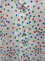 New Women’s Dickson Jenkins White Polkadot Long Sleeve Pearl Snap Size 38 LL-93