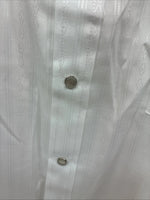 New Men’s ELY Cattleman White Stripe Long Sleeve Pearl Snap 18.5 X 35 2XL F-64