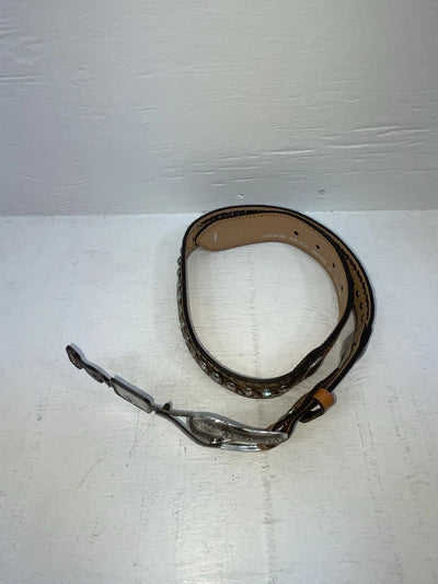 New Brown Genuine Leather Nocona Silver Bling Tooled 28” Belt #N2463448 NN-12