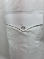 New Men’s White Horse Simple White Western Short Sleeve Pearl Snap XL T-12