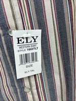 New Men’s ELY Cattleman Multicolor Stripe Short Sleeve Pearl Snap XLT R-67