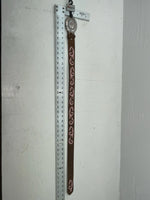 New Brown Genuine Leather Nocona Pink Patterned S Belt #N34430273 JJ-133