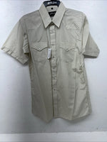 New Men’s White House Yellow Stripped Short Sleeve Pearl Snap Shirt. Large P-75