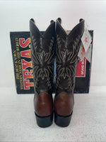 New Men’s Brown Texas Brand Cowboy Boots. 1231 7.5 7 1/2 D. 3-154