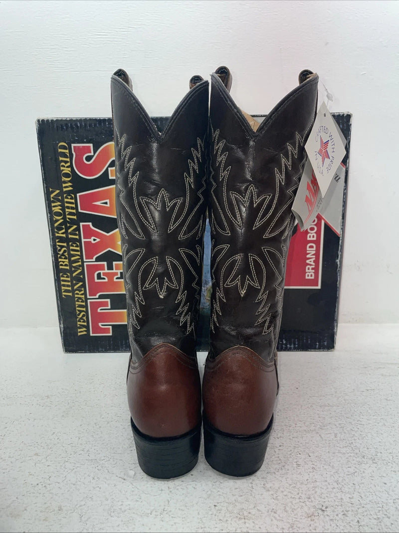 New Men’s Brown Texas Brand Cowboy Boots. 1231 7.5 7 1/2 D. 3-154