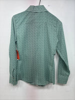 New Women’s Dickson Jenkins Green Design Long Sleeve Pearl Snap Size 30 GG-2