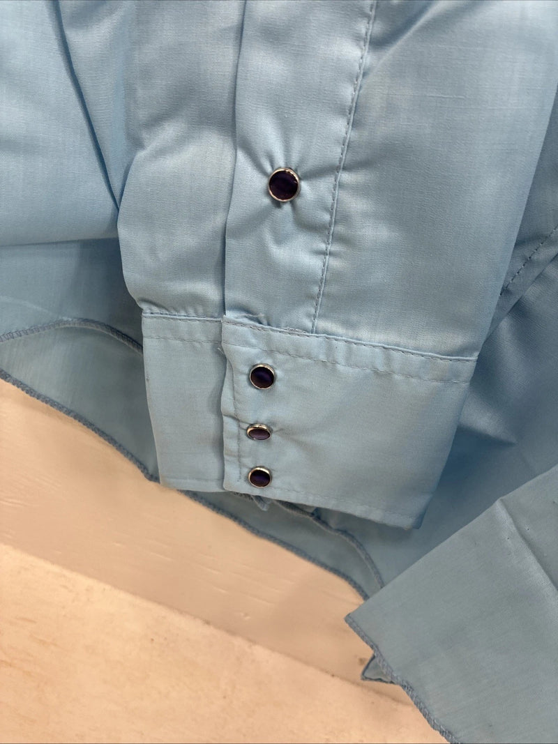 New Men’s Dickson Jenkins Blue Long Sleeve Pearl Snap 16 Large CC-70