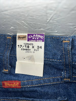 New Men’s Wrangler Cowboy Cut Classic Fit Denim Jeans. 17/18x34 K-10