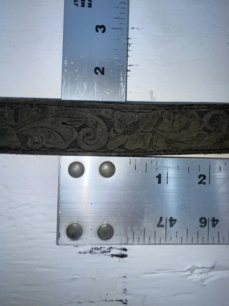 New Black Genuine Leather M & F Tooled 24” Belt #3010201 NN-80
