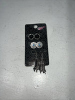 New Women’s Blazin Roxx Set Of 3 Earrings. Black Turquoise Silver. 30686 A-86