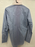 New Men’s Circle A Blue White Long Sleeve Button Up 15 X 34 Medium T-69