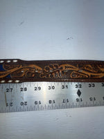 New Blue Genuine Leather Longhorn Tooled 30” Belt #82829 NN-39