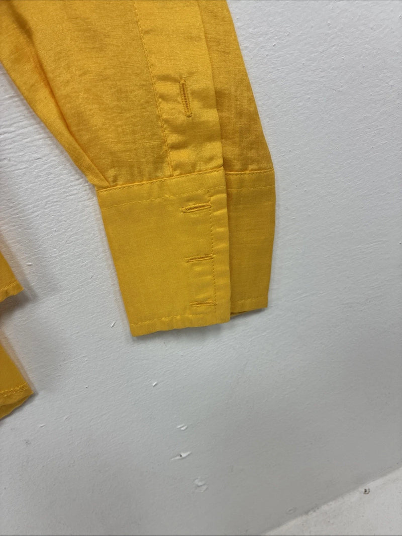 New Women’s Panhandle Slim Yellow Long Sleeve Button Up Small KK-69