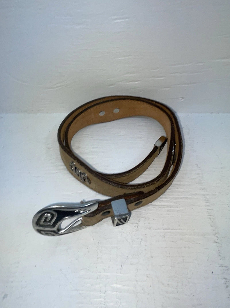 New Brown Genuine Leather Nocona Animal Pendent 32” Belt #606 JJ-16