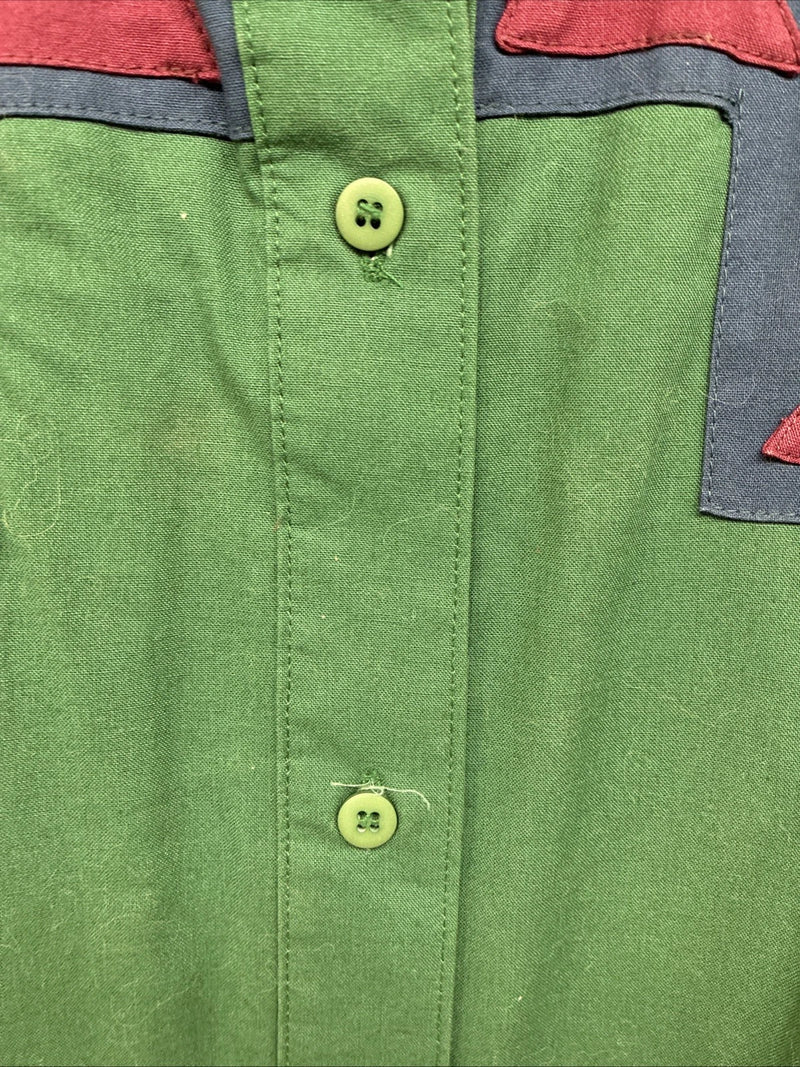 New Women’s San Angelo Green Design Long Sleeve Button Up Size Large TT-72