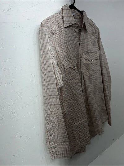 New Men’s Red Plaid Dickson-Jenkins Long Sleeve Pearl Snap Shirt. 15.5x34 M P-76