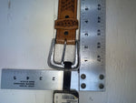 New Brown Genuine Leather Nocona Weaved And Pendent 46” Belt #2216448 NN-142