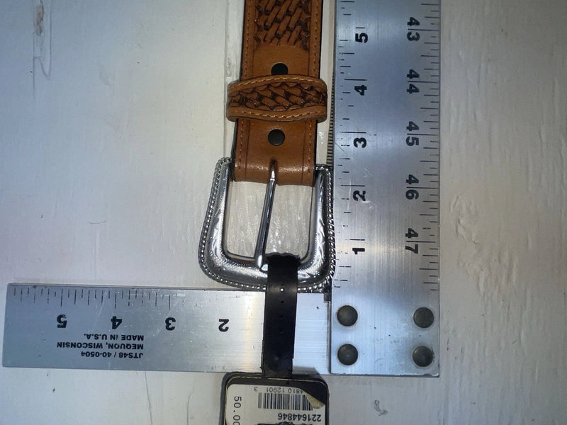 New Brown Genuine Leather Nocona Weaved And Pendent 46” Belt #2216448 NN-142