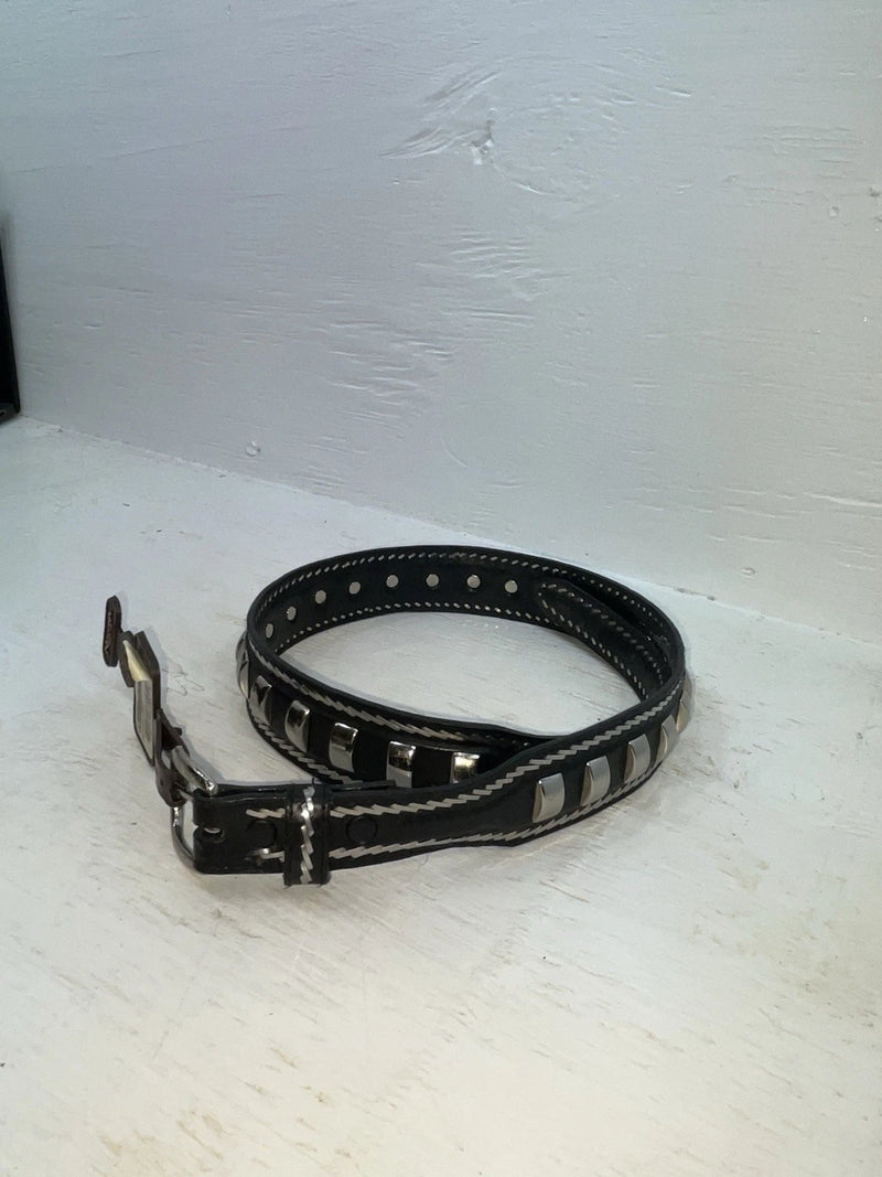 New Black Genuine Leather Nocona Silver Pendent 32” Belt #2410601 Z-104