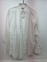 New Broadway TuxMakers White Long Sleeve Button Up English Shirt Large TT-42