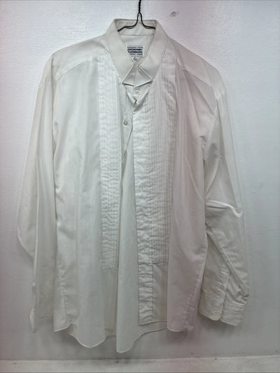 New Broadway TuxMakers White Long Sleeve Button Up English Shirt Large TT-42