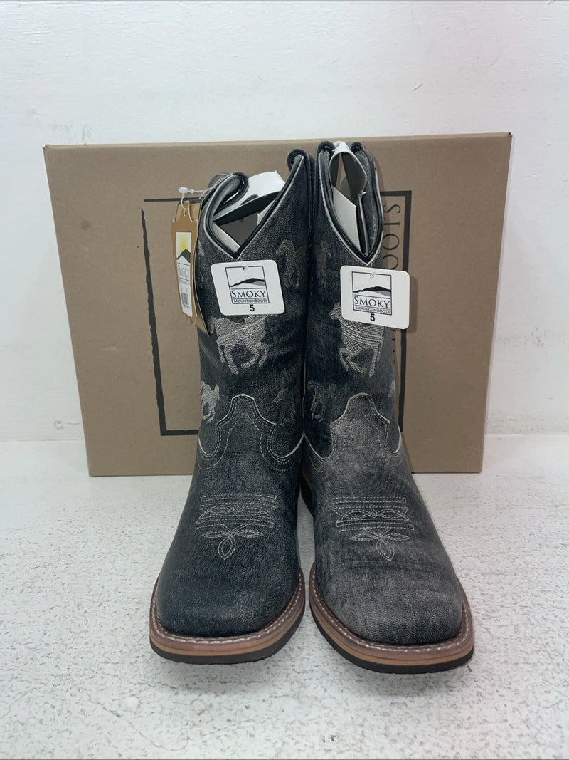 New Women’s Black Smoky Mountain Cowboy Boots. 3881 Y 5. 2-73