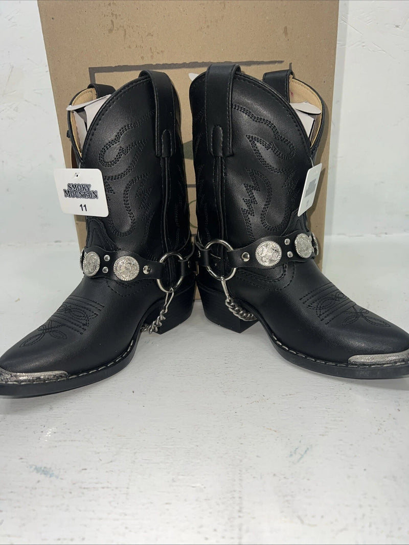 New Children’s Black Smoky Mountain Cowboy Boots. 1083 C 11 R. 24-91