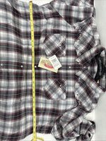 New Women’s Cumberland Purple Plaid Long Sleeve Pearl Snap 3XL GG-25