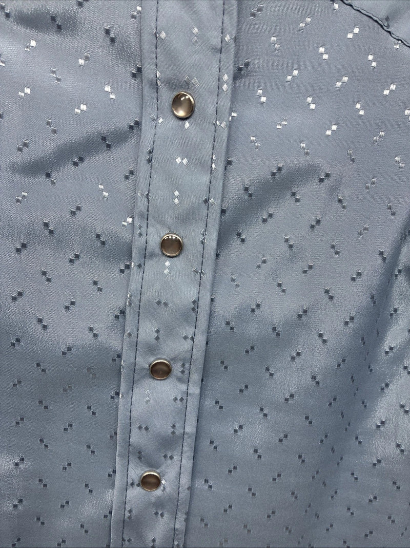 New Women’s Dickson Jenkins Blue Long Sleeve Pearl Snap Size 32 KK-10