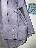New Men’s Purple Gray Cowboy Threads Button Up Long Sleeve Shirt Medium I-41