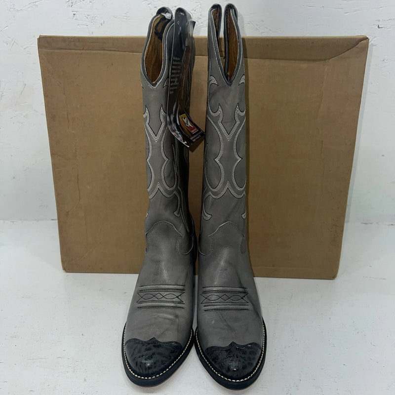 New Women’s Gray Texas Brand Cowboy Boots. 4902 5.5 5 1/2 M. 20-33