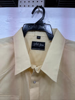 New Men’s White Horse Yellow Short Sleeve Pearl Snap 2XL F-97