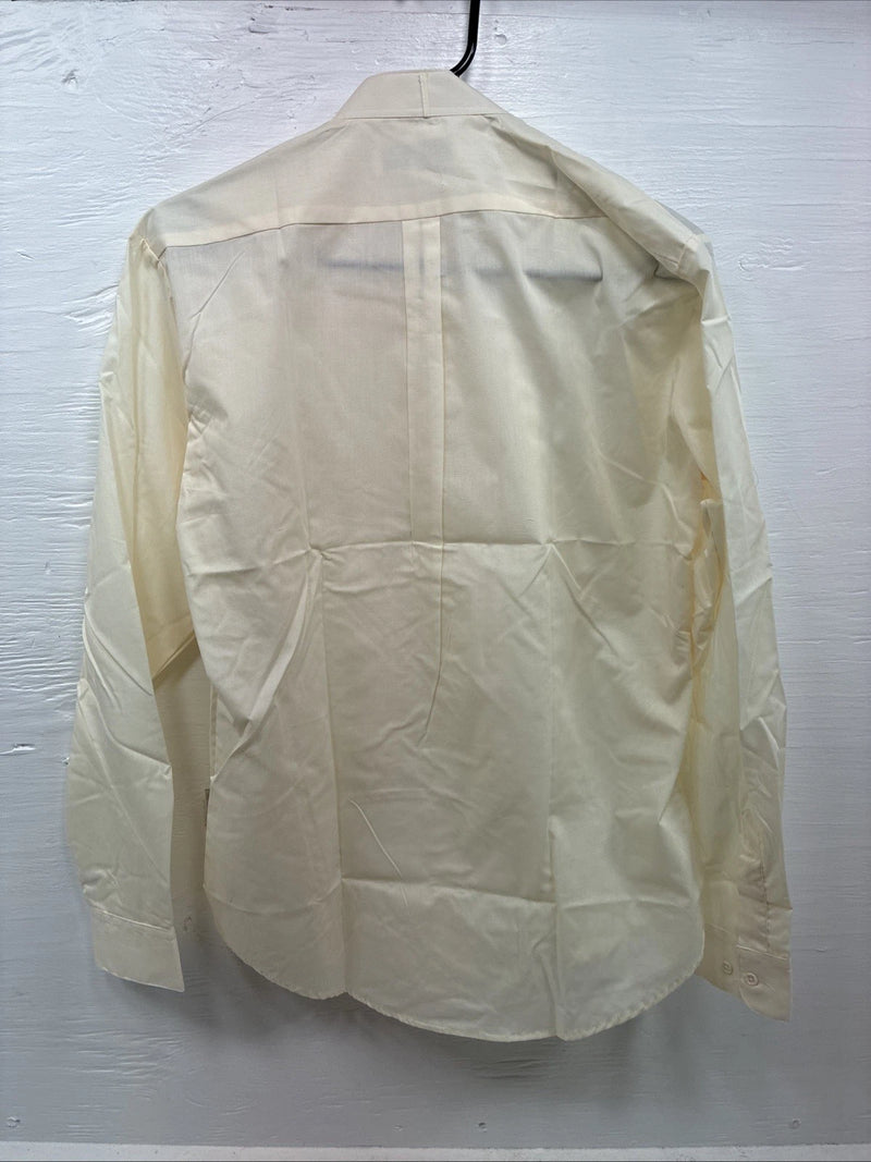 New Wayne Scott Yellow Long Sleeve Button Up English Shirt Medium X-89