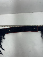 NOS Navy Red Show Chaps With Fringe Adjustable Waist 39” N-49