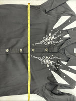 New Women’s 1849 RanchWear Black White Design Long Sleeve Button Up Large 3B-9