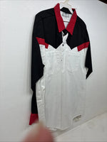 New Men’s Cowboy Threads Black Red White Long Sleeve Button Up Large MM-116