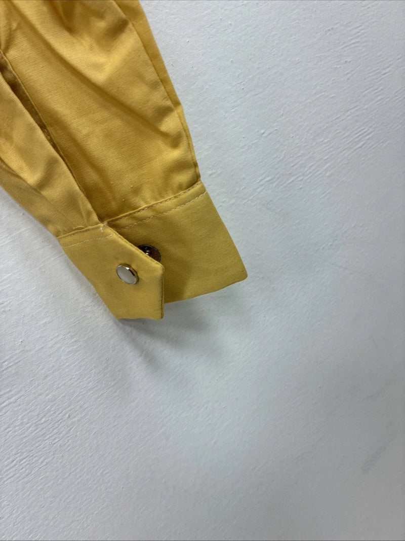 New Kids Karman Yellow Designed Long Sleeve Pearl Snap Size 10 YY-66