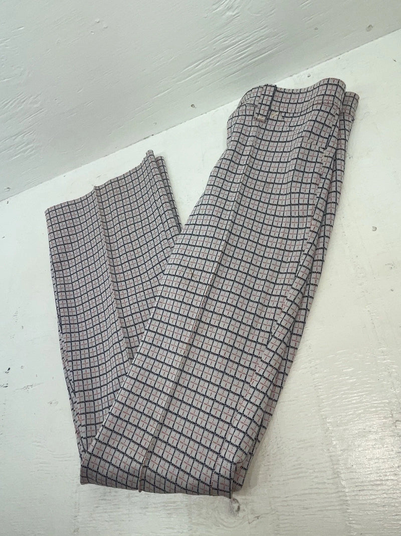New Vintage Blue And Red Lined Dickson Jenkins Polyester Pants #723 3A-124