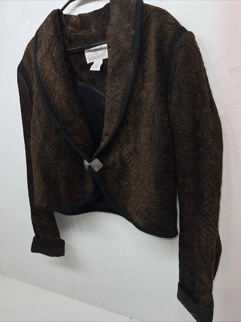 New Women’s Longhorn Brown Western Short Jacket L #5464 3C-48