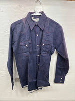 New Kids Tem Tex Blue Jean Long Sleeve Pearl Snap 14 AA-22
