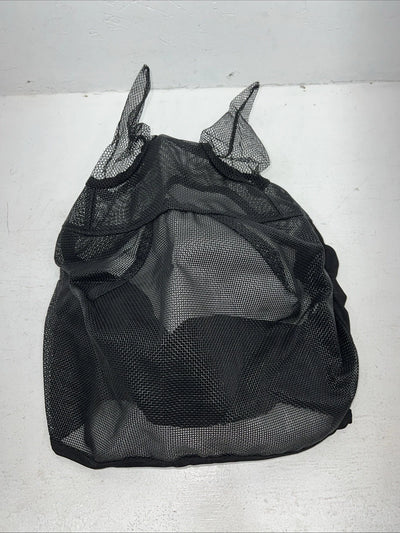 New Black Horse Fly Masks Spandex Chin H-517