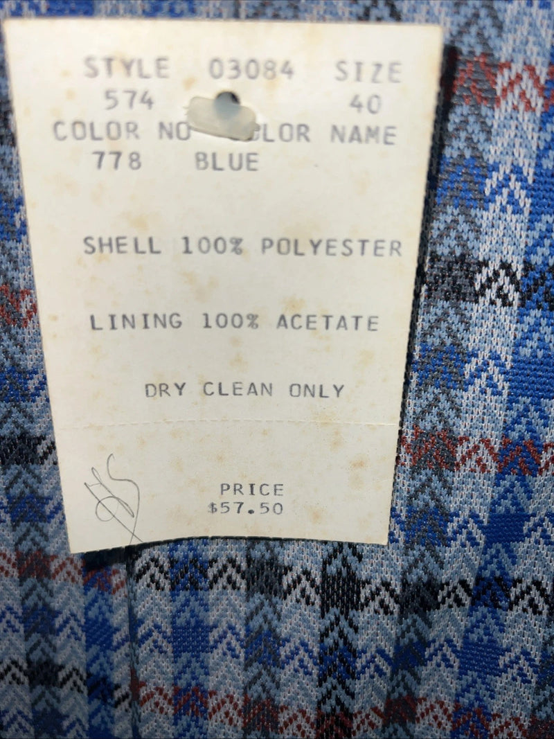 New Men’s Pioneer Wear Blue Plaid Suit Jacket 40 #574 LL-605