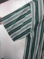 New Men’s Cowboy Threads Green Stripe Short Sleeve Button Up Large DD-43