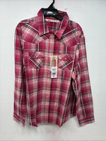 New Women’s Cumberland Pink Plaid Long Sleeve Pearl Snap XL II-14