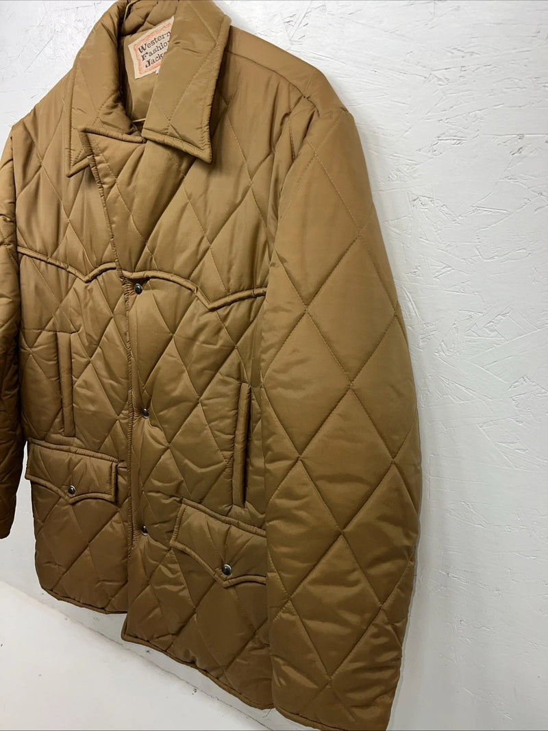 New Women’s Brown Western Fashion Puffer Jacket 42 RR-30
