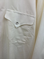 New Men’s Panhandle Slim Off White Long Sleeve Pearl Snap 18 X 34 2XL M-77